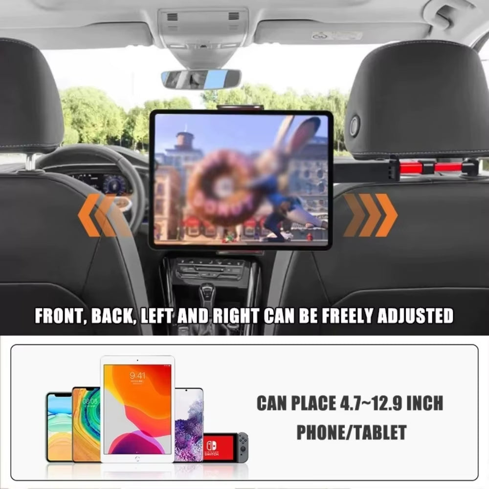 Tablet and Phone Holder Mount for Rear Seat in Car